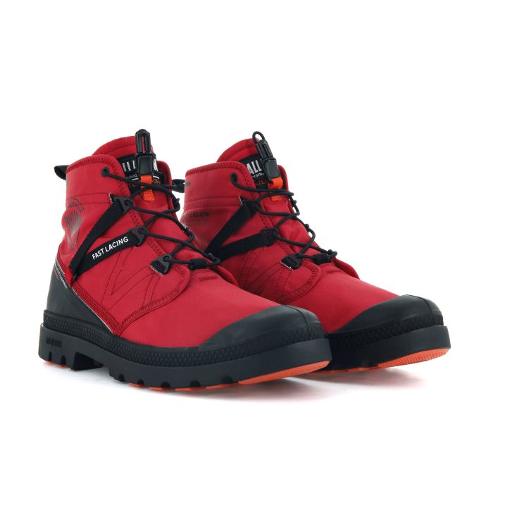 Palladium Pampa Travel Lite+ Waterproof Men's Boots Red | UK K968-QRM